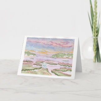 Marblehead Marsh Watercolor Folded Card 招待状