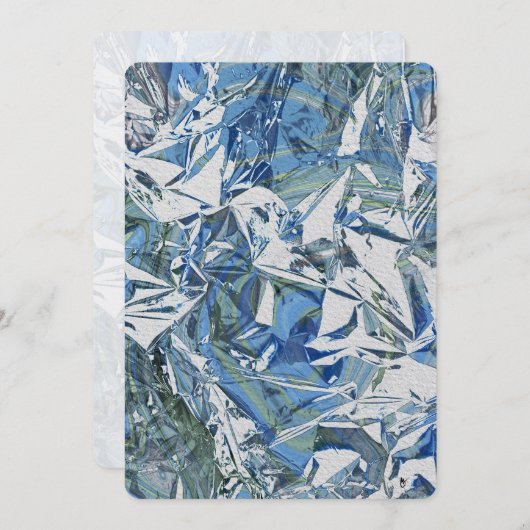 Marbleized Blue Hydrangea and Muscari Metallic  シーズンカード (正面/裏面)