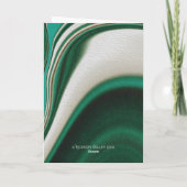 Marbleized Green Teal Folded Holiday Card シーズンカード (裏面)
