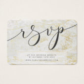 Marblesモダン White with金ゴールドRSVP Insert Cards (正面)