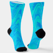 Marbling Blue Green Pattern ソックス (傾斜あり)