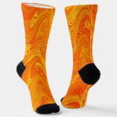 Marbling Orange Yellow Red Pattern ソックス (傾斜あり)
