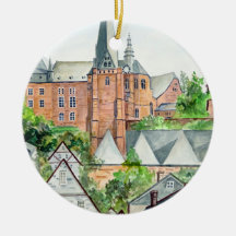 Marburg Altstadtドイツタウンケープ·アクリル絵画ズ