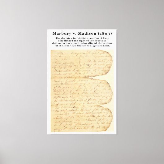 Marbury v. Madison, 5 US 137 (1803) キャンバスプリント (正面)