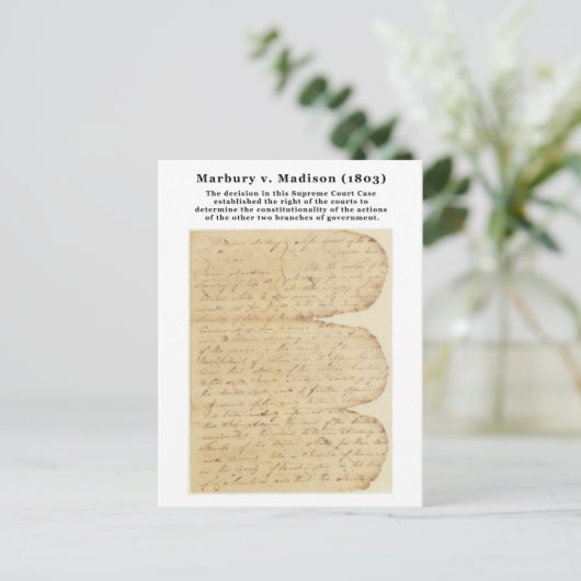 Marbury v. Madison, 5 US 137 (1803) ポストカード (スタンド正面)