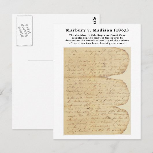 Marbury v. Madison, 5 US 137 (1803) ポストカード (正面/裏面)