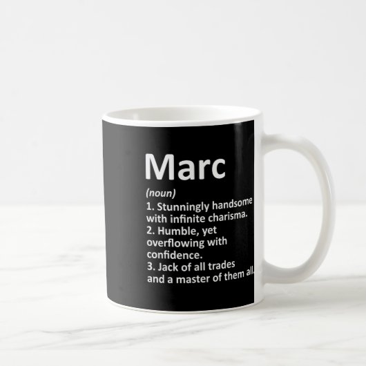 Marcの定義 個人名入り 楽しい誕生日ギフト コーヒーマグカップ (右)