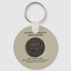 Marcアントニーの写真Keychainの銀製のDenarius キーホルダー