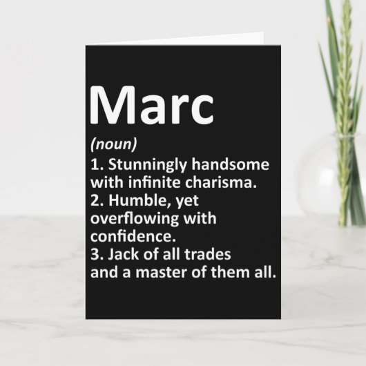 Marc Definition Personalized Name Funny Birthday G カード (正面)