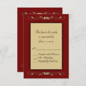 Marcellaと金ゴールドRSVP 出欠カード (正面/裏面)