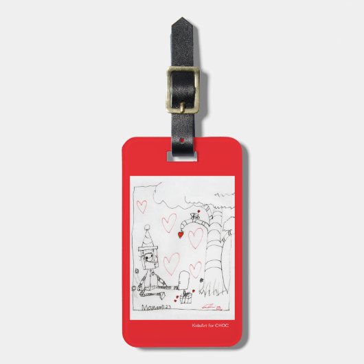 Marcenivoのハート- KidsArt for CHOC ラゲッジタグ (正面縦)