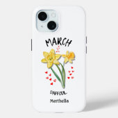 MARCH誕生月花名前をカスタムする Case-Mate iPhoneケース (裏面)
