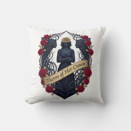 March 8 Fierce Woman Thorned Tiara, Gift for Wife クッション