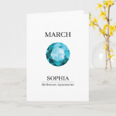 March Aquamarine Personalized Birthday カード (黄色い花)