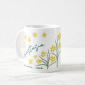 March Birth Flower Custom Name Daffodil Jonquil コーヒーマグカップ (正面左)