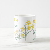 March Birth Flower Custom Name Daffodil Jonquil コーヒーマグカップ (中央)