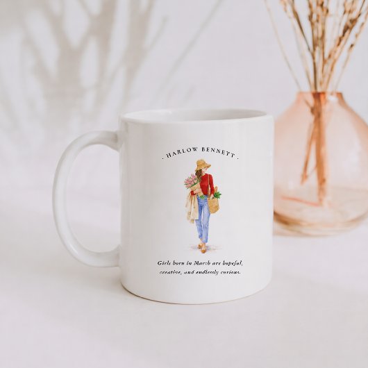 March Birth Month Girl | モノグラム コーヒーマグカップ