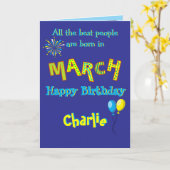 March Birthday Folded Greeting Card カード (黄色い花)