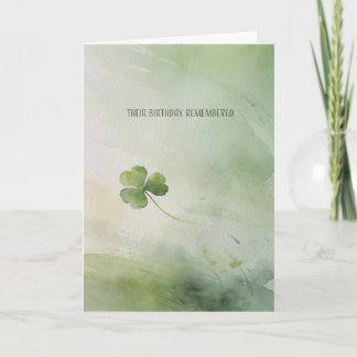 March Birthday Remembrance Shamrock Card カード