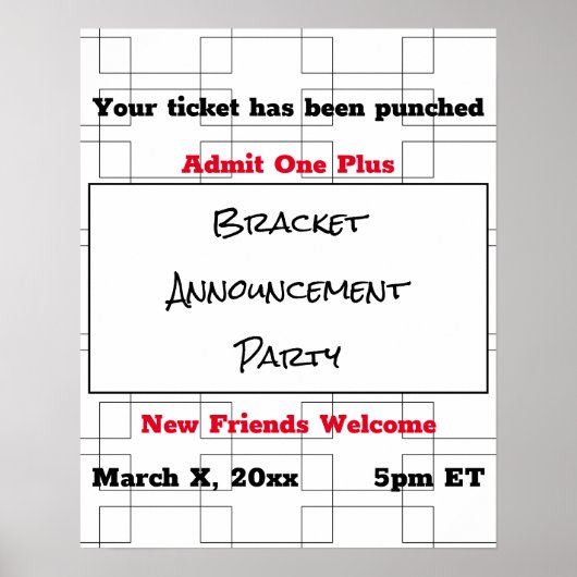 March Bracket Basketball Announcement Party ポスター (正面)