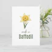 March Daffodil Birth Flower card Watercolor 招待状 (スタンド正面)