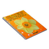 March Daffodil Birth Flower Spiral Notebook ノートブック (右側)