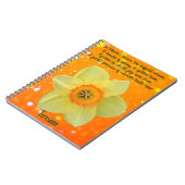 March Daffodil Birth Flower Spiral Notebook ノートブック (左側)