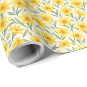 March Daffodil Floral Wrapping Paper ラッピングペーパー (ロールコーナー)