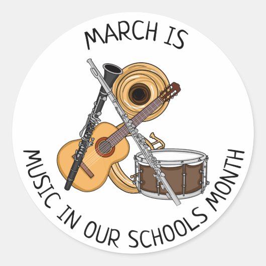 March is Music in our Schools Month ラウンドシール (正面)
