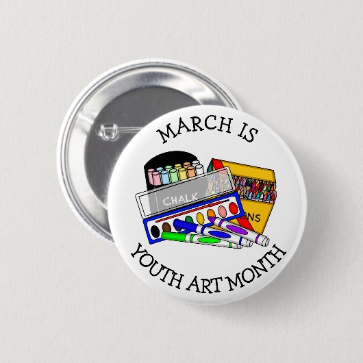 March is Youth Art Month 缶バッジ (正面&裏面)