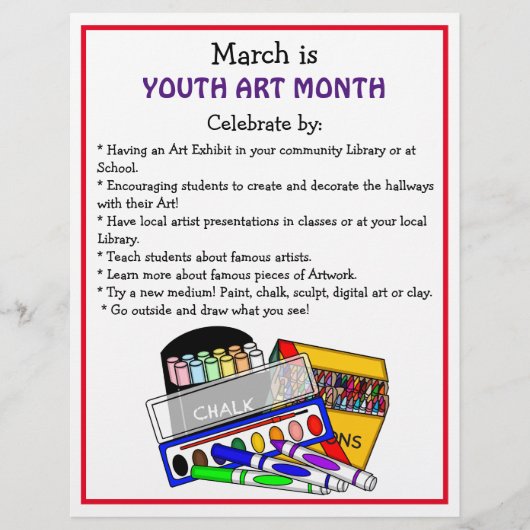 March is Youth Art Month | Educational Poster チラシ (正面)