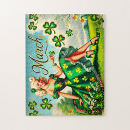 March Retro Pin-Up Girl St. Patrick's Day ジグソーパズル