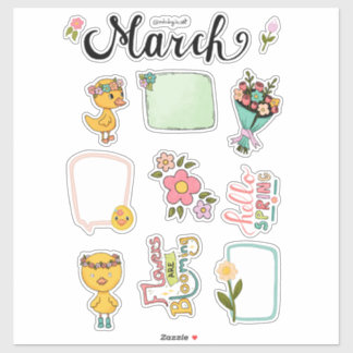 March Sticker Sheet – Spring Awakening シール