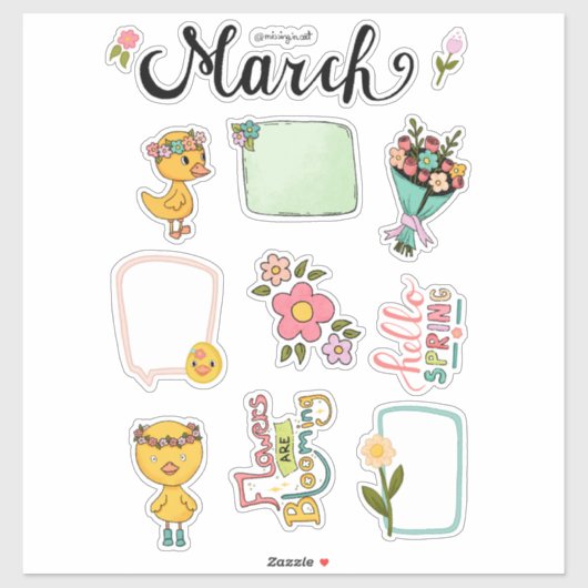 March Sticker Sheet – Spring Awakening シール (シート)