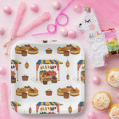 Marché marocain & Fruits Motif ペーパープレート (パーティー)