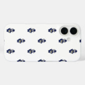Marching Band Cat Drummer Navy Blue Gold Pattern Case-Mate iPhoneケース (裏面 (横))
