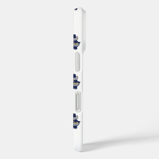 Marching Band Cat Drummer Navy Blue Gold Pattern Case-Mate iPhoneケース (裏面 / 右)