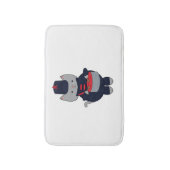 Marching Band Cat Drummer Navy Blue Red バスマット (正面縦)