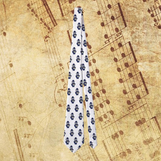 Marching Band Drumline Cat Navy Blue Gold Pattern ネクタイ