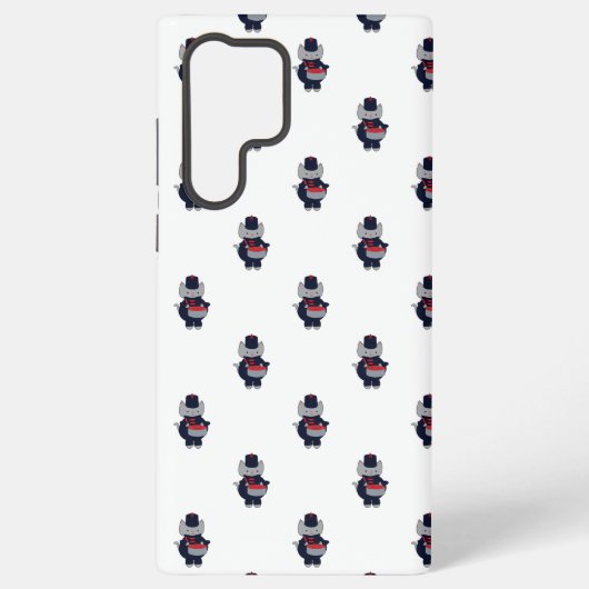 Marching Band Drummer Cat Navy Blue and Red Samsung Galaxyケース (裏面)