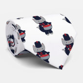 Marching Band Drummer Cat Navy Blue Red ネクタイ (ロール)