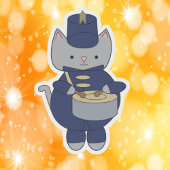Marching Band Gray Cat Drum Navy Blue Gold シール