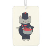 Marching Band Gray Cat Drummer Navy Blue Red カーエアーフレッシュナー (裏面)