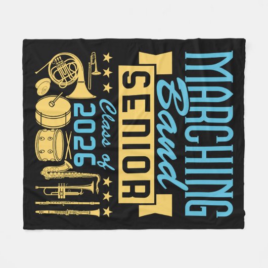 Marching Band Senior Class of 2026 フリースブランケット (正面(横))