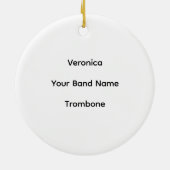 Marching Bunny Trombone Green Gold Personalize セラミックオーナメント (裏面)