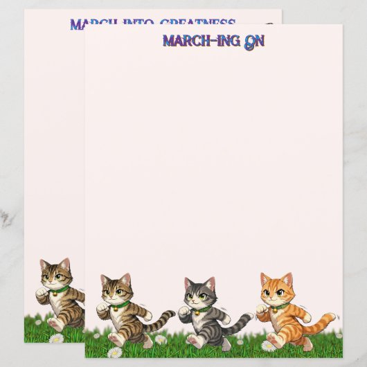 Marching Cats Stationery (正面/裏面)