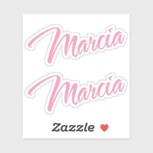 Marcia装飾名（ピンクx2） シール (シート)