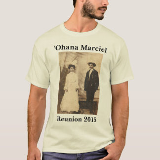 Marcielの懇親会2015年: ジョン及びLydiaのʻOhana Tシャツ