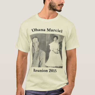 Marcielの懇親会2015年: Antone Jr.及びユリのʻOhana Tシャツ
