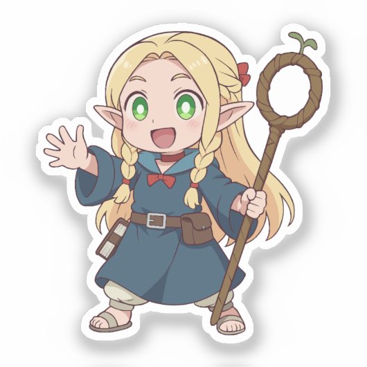 Marcille Chibi Elf Mage シール (正面)